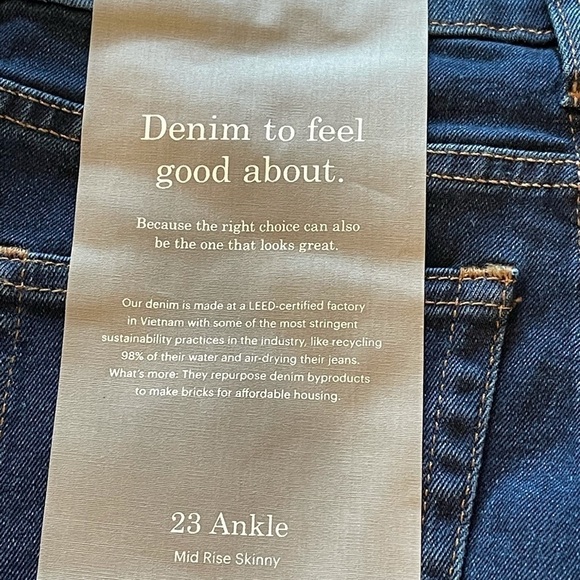 Everlane Blue Medium Wash Authentic‎ Stretch Mid Rise Skinny Jeans Size 23 - Picture 14 of 14
